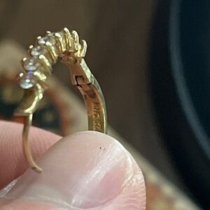 10k gold cz huggie earrings